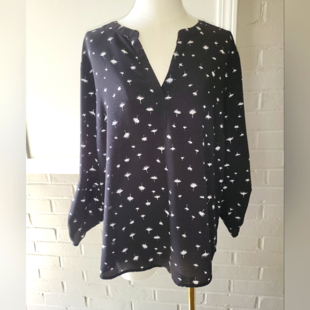 Daniel Rainn Black Blouse with White Accents